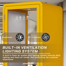 Office Sound Booth with Audio Privacy - Removable Soundproof Booth with Yellow Simple Style, Soundproof Room with Light,Fans,Table for Study,Live Broadcast Cabin