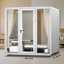 Office Sound Booth with Audio Privacy - Removable Soundproof Booth Includes White Simple Tone,Soundproof Room with Light,Fans, Socket for Sleeping Chamber,Live Broadcast Room