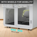 Office Sound Booth with Audio Privacy - Removable Soundproof Booth with White with Arc Border Design,Soundproof Room with Light,Fans, Socket for Study,Telephone Booth