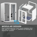 Office Sound Booth with Audio Privacy - Portable Soundproof Booth Includes White Modern Syle,Movable Room with Light,Fans, USB Port for Singing Room, Study
