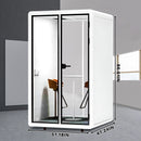 Office Sound Booth with Audio Privacy - Portable Soundproof Booth Includes White with Black Border Design,Movable Room with Light,Fans,Socket for Singing Room Office Study